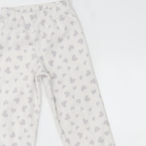 George Girls White    Lounge Pants Size 7-8 Years  - heart pattern