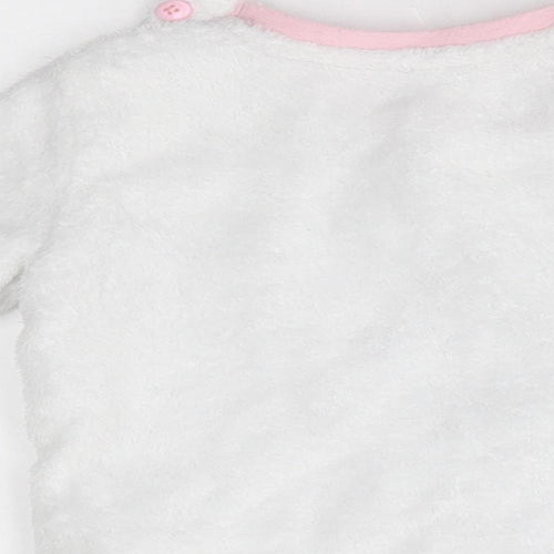 Primark Girls White    Pyjama Top Size 6-9 Months  - time for bed