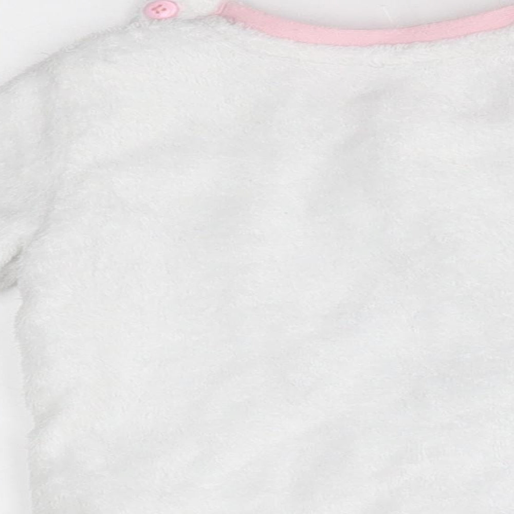 Primark Girls White    Pyjama Top Size 6-9 Months  - time for bed