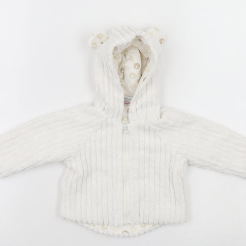 Mini Club Baby White   Full Zip Jumper Size 0-3 Months