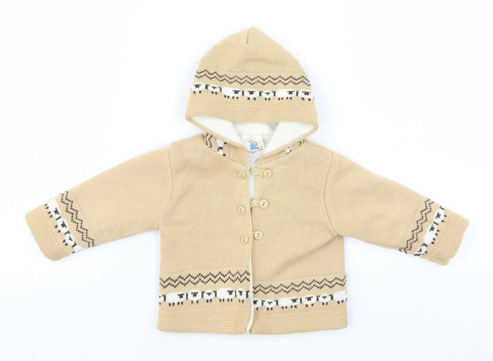Angel Kids Baby Brown Cardigan Jumper Size 3-6 Months