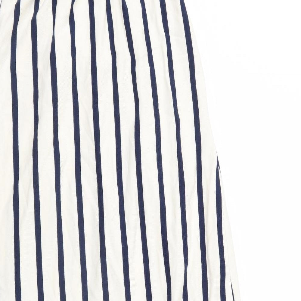 Zara Womens White Striped  A-Line  Size 6