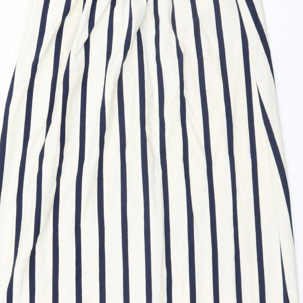 Zara Womens White Striped  A-Line  Size 6