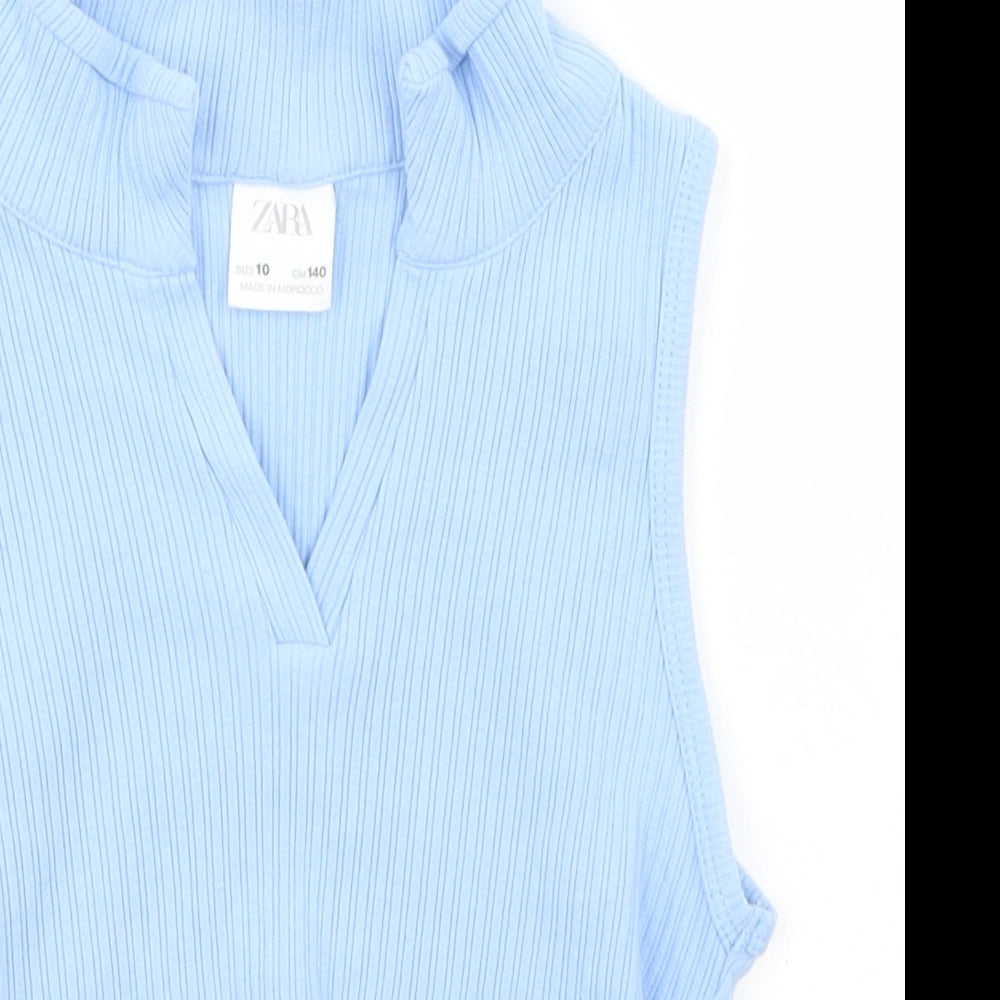 Zara Womens Blue   Basic T-Shirt Size 10