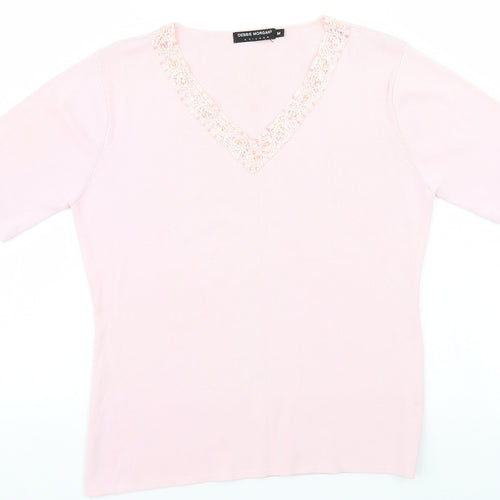 Debbie Morgan Womens Pink   Basic T-Shirt Size M
