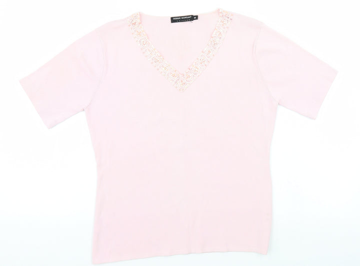 Debbie Morgan Womens Pink   Basic T-Shirt Size M