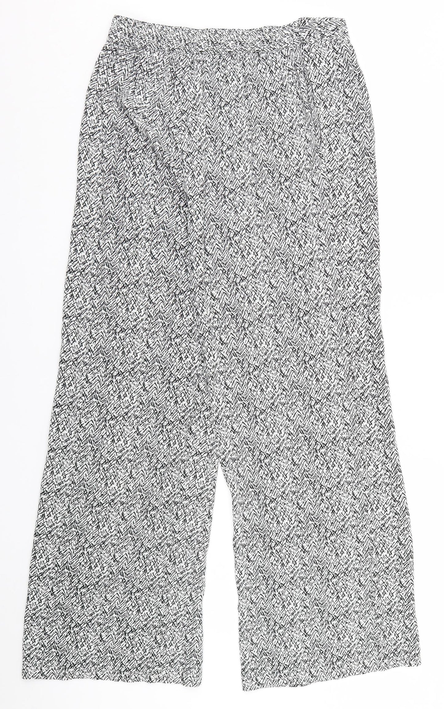 Papaya Womens White Geometric  Trousers  Size 10 L28 in