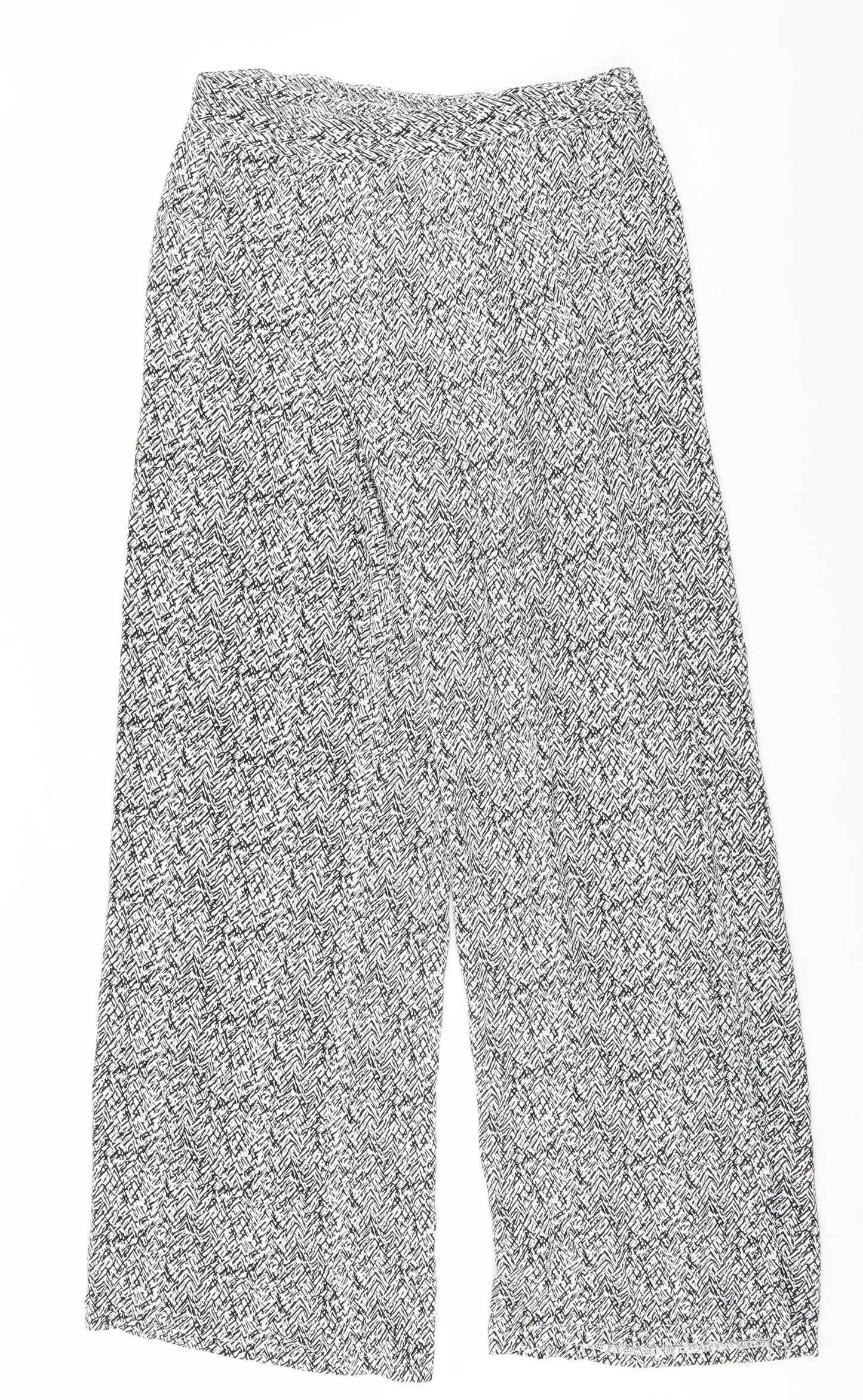 Papaya Womens White Geometric  Trousers  Size 10 L28 in