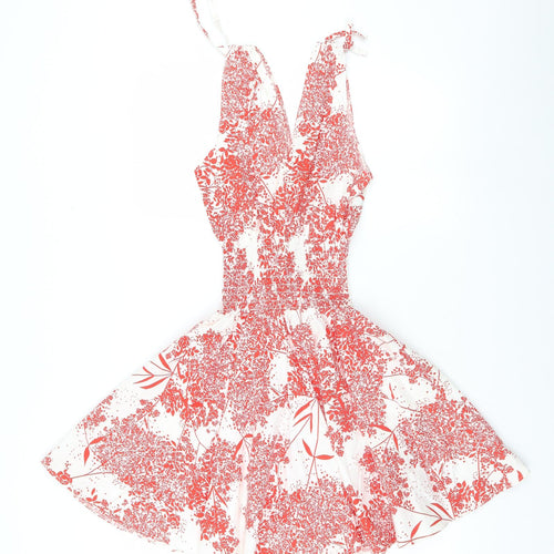 KDK London Womens White Floral  A-Line  Size S