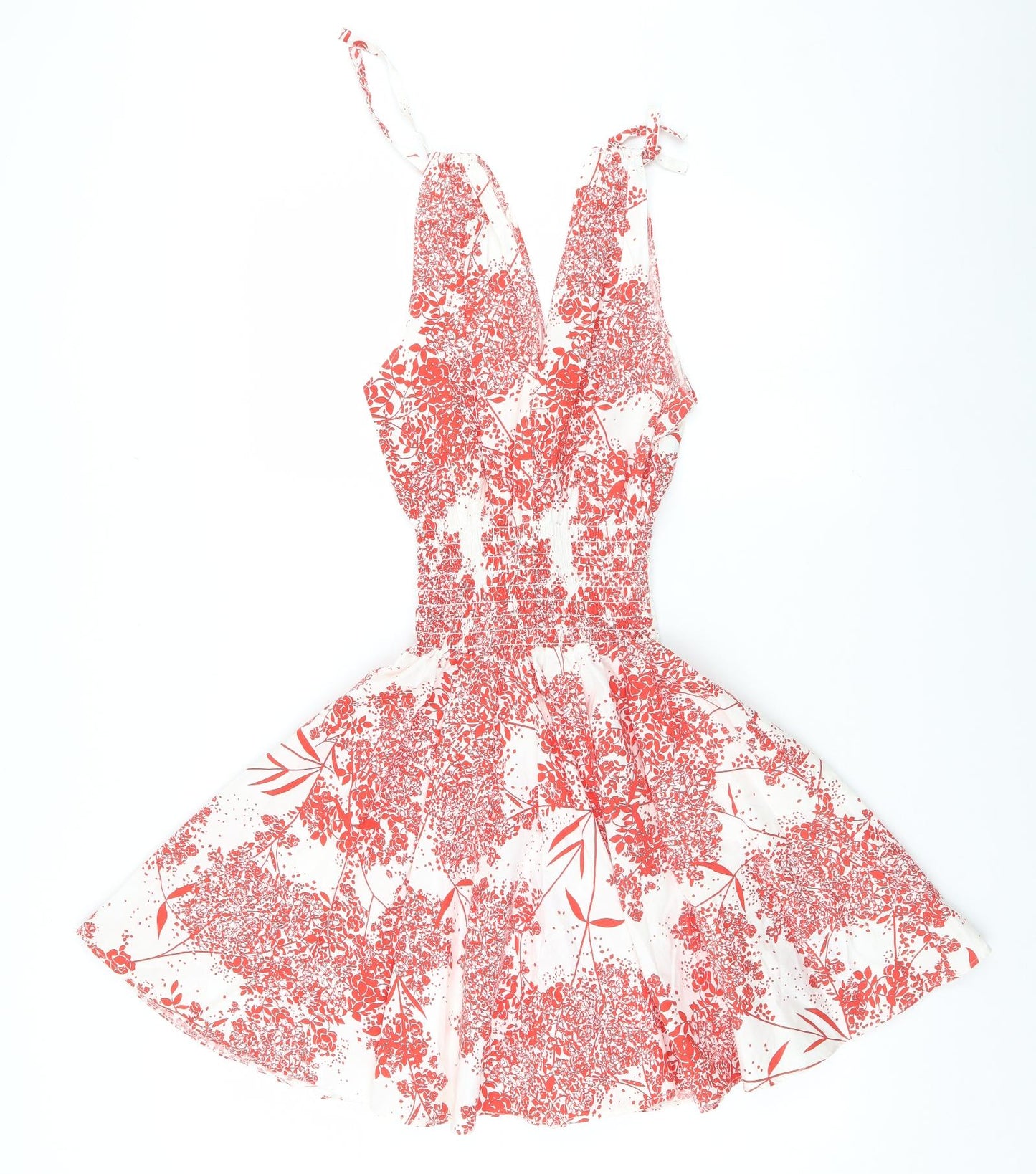 KDK London Womens White Floral  A-Line  Size S