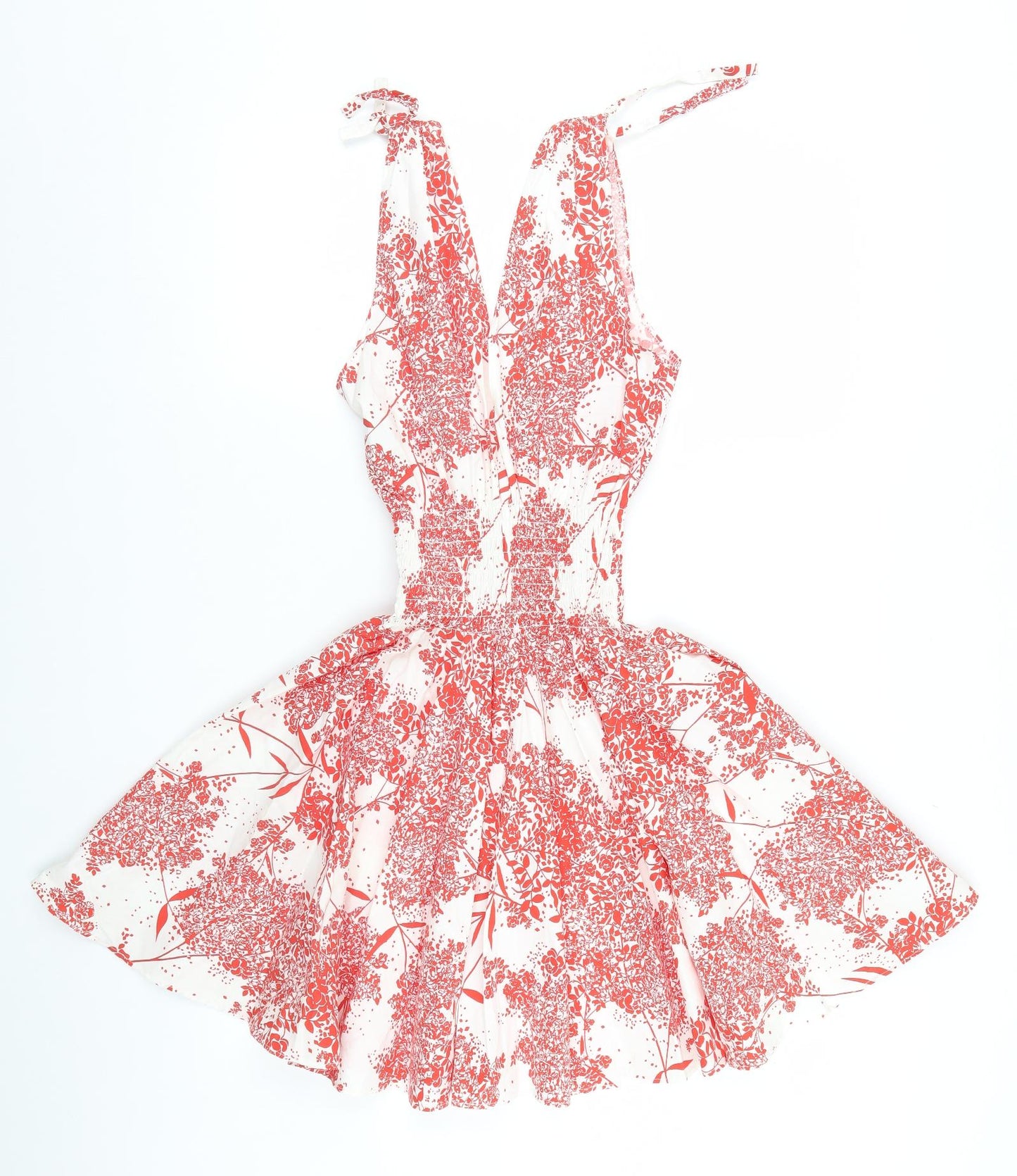 KDK London Womens White Floral  A-Line  Size S