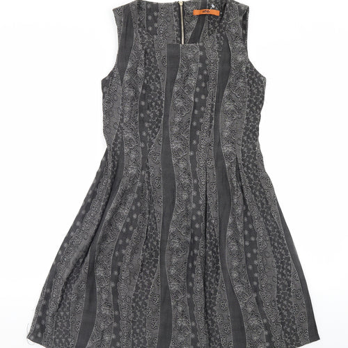 H&D Wireless Womens Grey Floral  A-Line  Size S