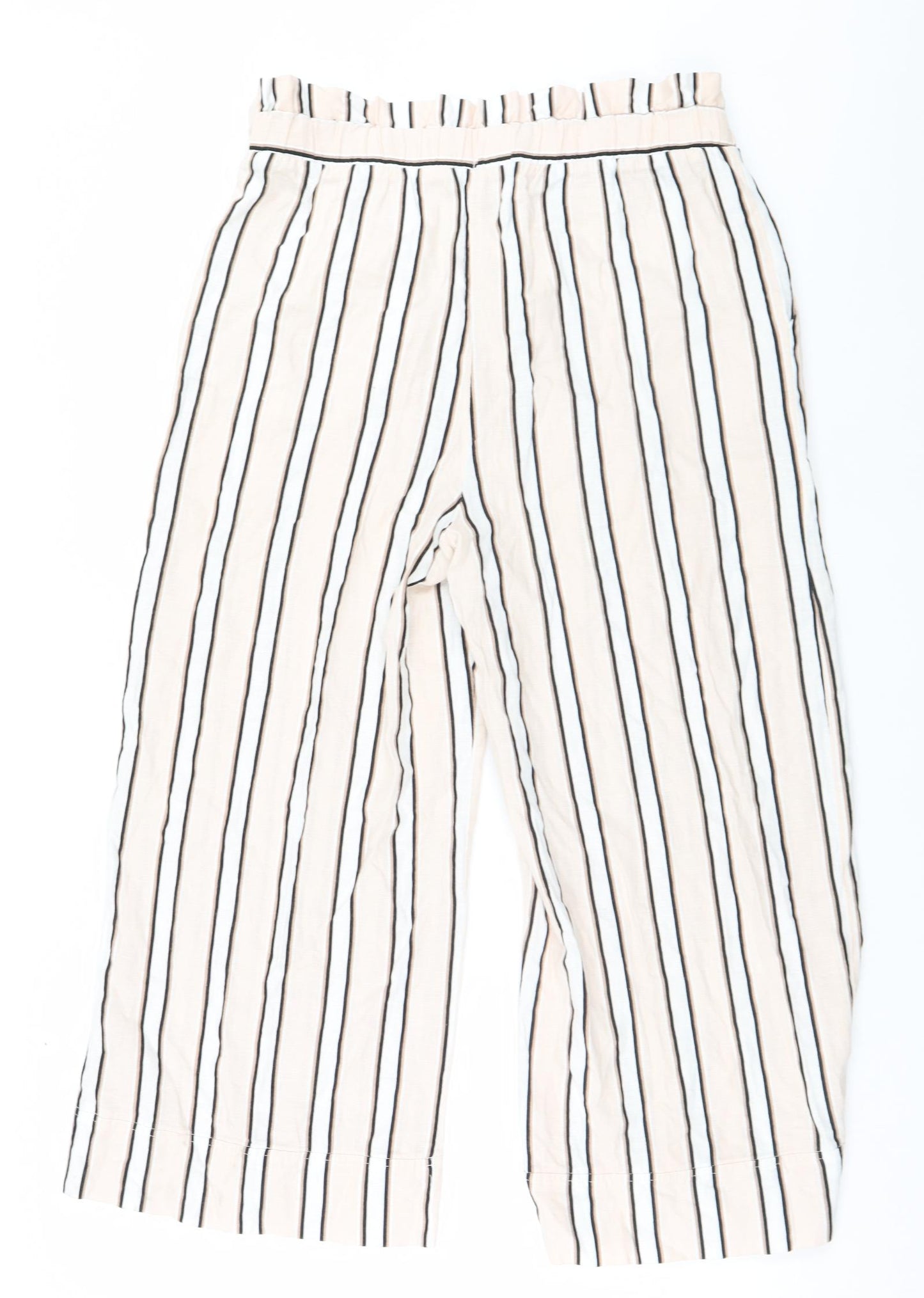 New Look Womens Ivory Striped  Trousers  Size 12 L24 in