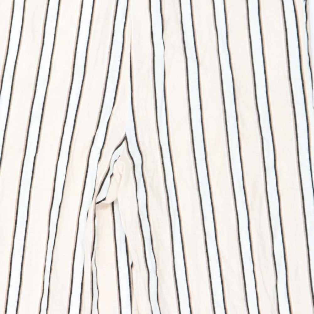 New Look Womens Ivory Striped  Trousers  Size 12 L24 in