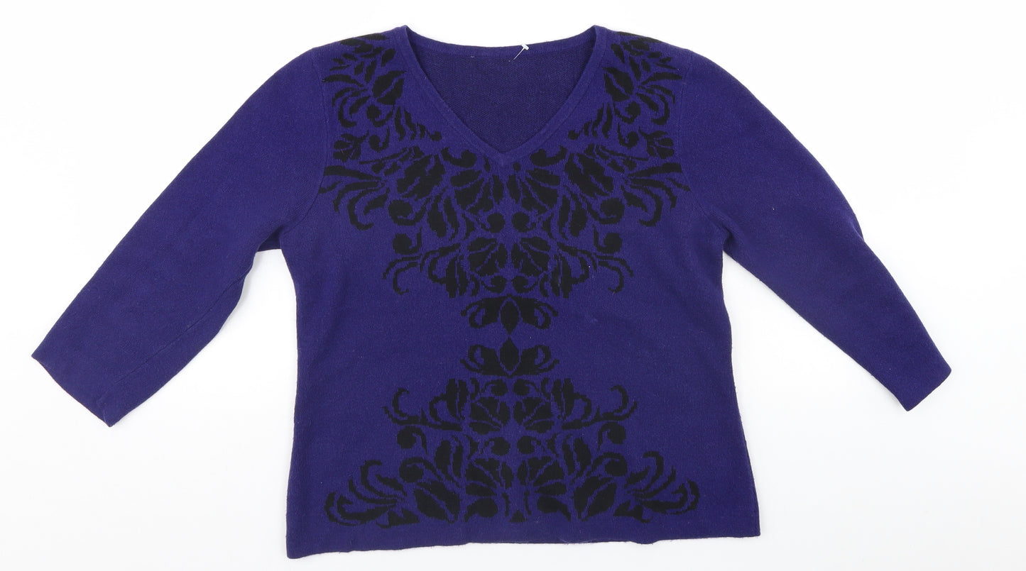 Preworn Womens Beige Floral  Pullover Jumper