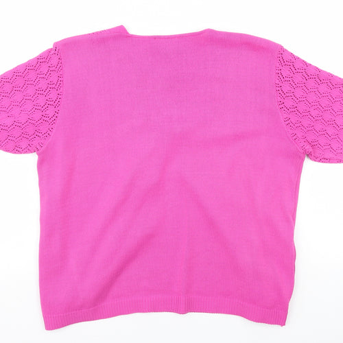 Florida Womens Pink Striped  Pullover Jumper Size M