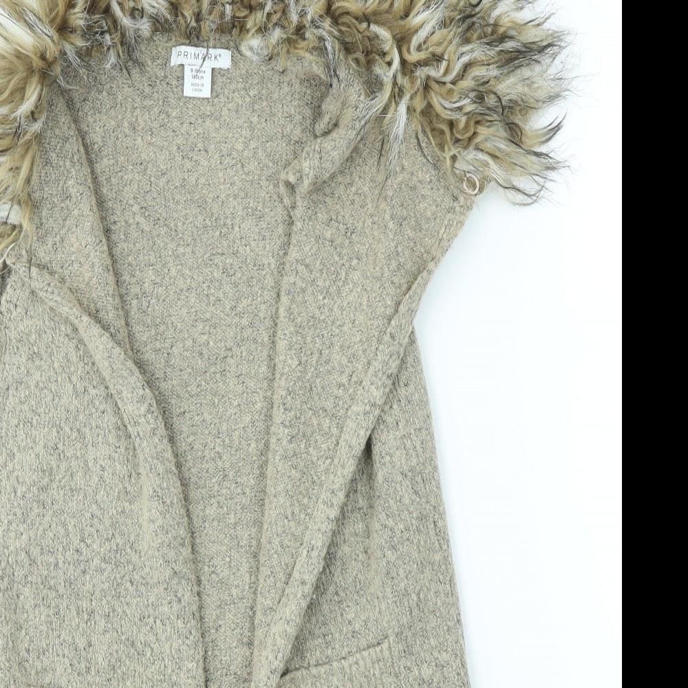 Primark Girls Brown   Cardigan Jumper Size 9-10 Years