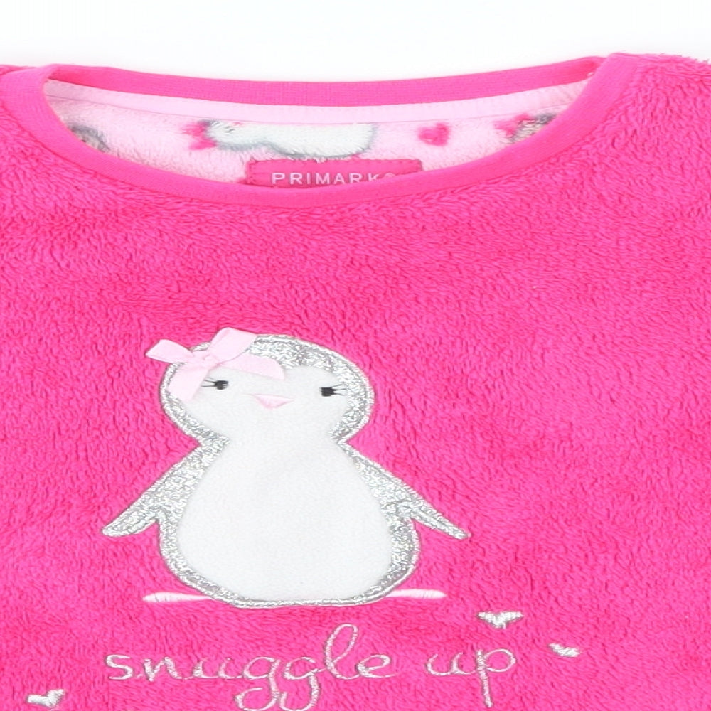 Primark Girls Pink Solid  Top Pyjama Top Size 3-4 Years