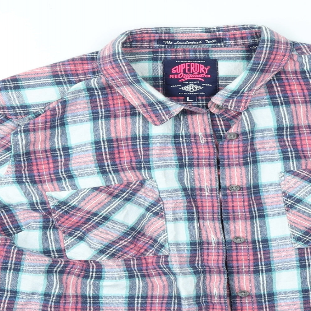 Superdry Womens Multicoloured Check  Basic Button-Up Size L
