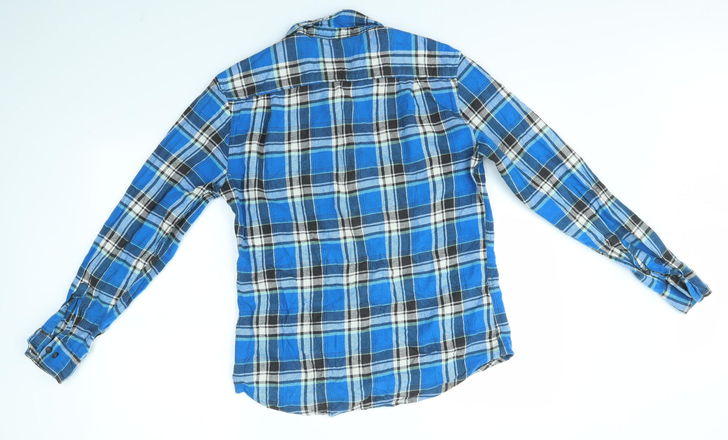 Burton Mens Blue Check   Button-Up Size M