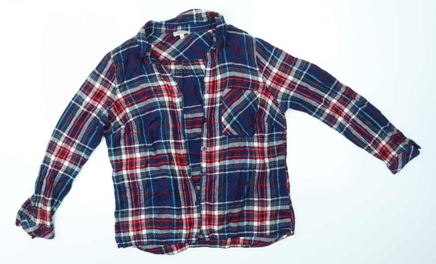 Matalan Womens Multicoloured Check  Basic Button-Up Size 14