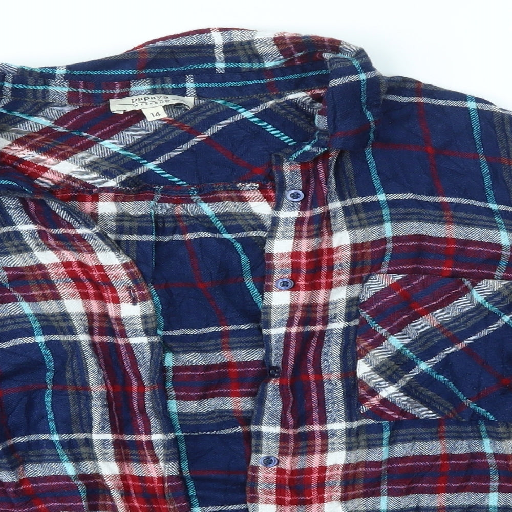 Matalan Womens Multicoloured Check  Basic Button-Up Size 14