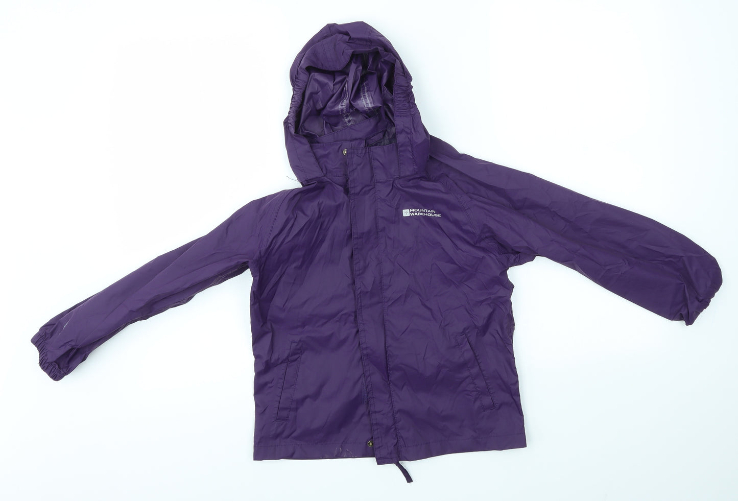 Mountain Warehouse Girls Purple   Rain Coat Coat Size 7-8 Years