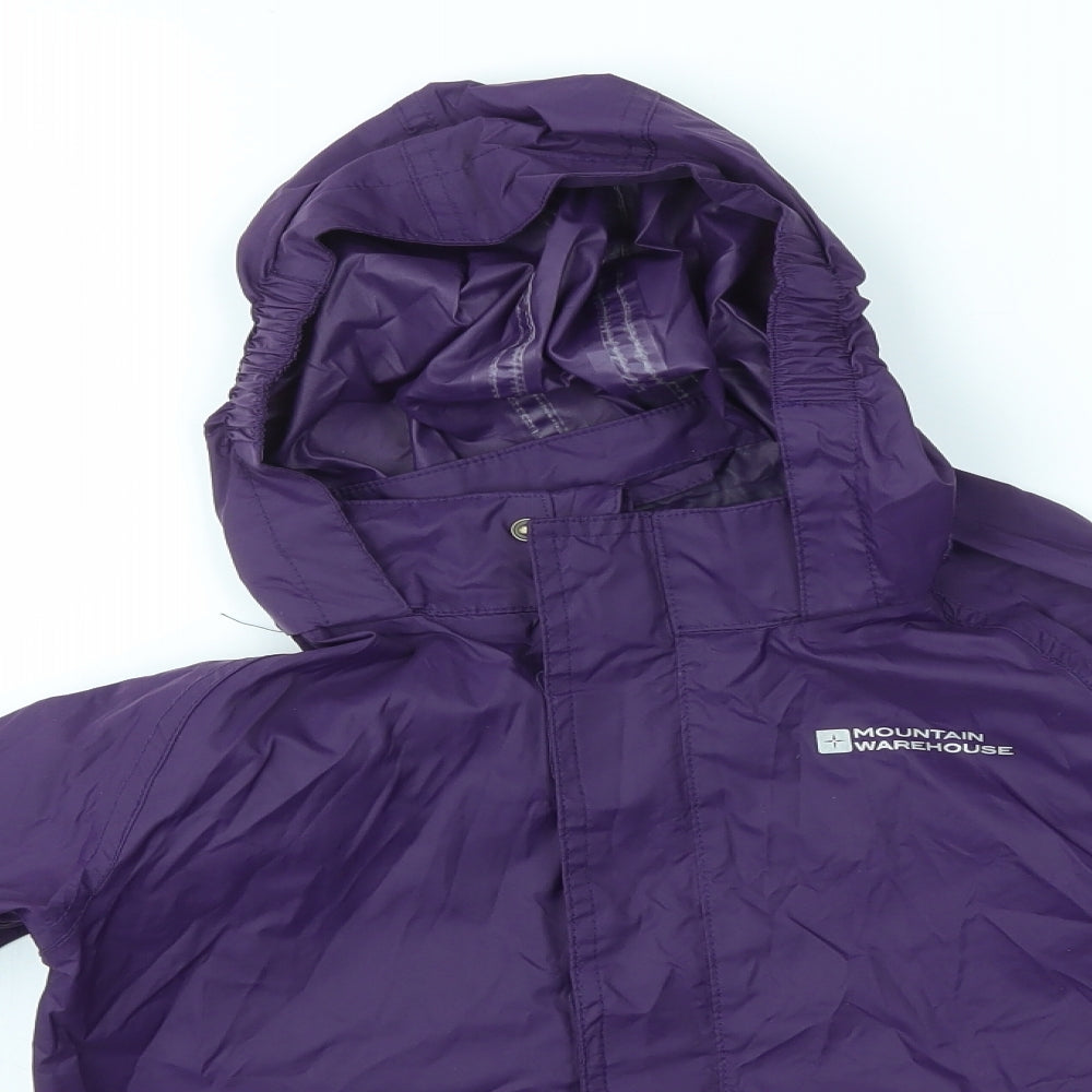 Mountain Warehouse Girls Purple   Rain Coat Coat Size 7-8 Years