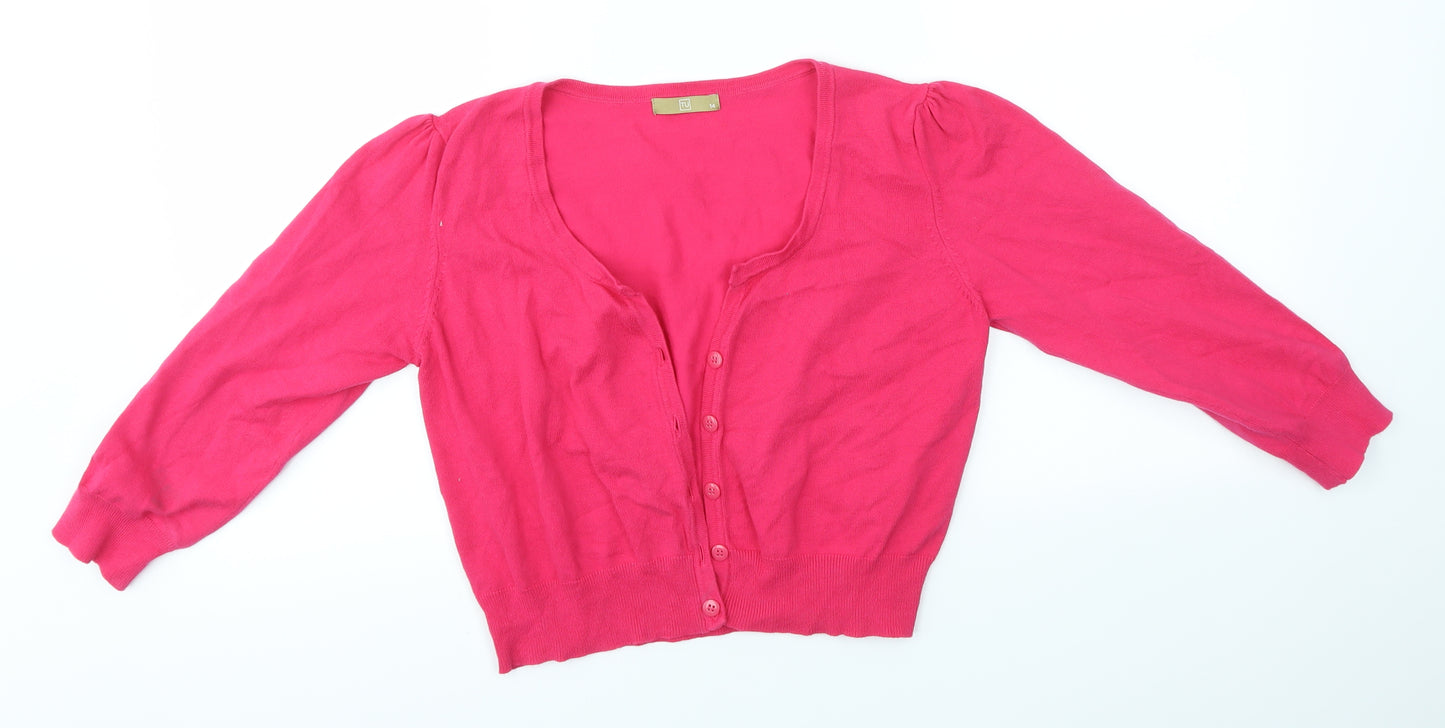 TU Womens Pink   Cardigan Jumper Size 14