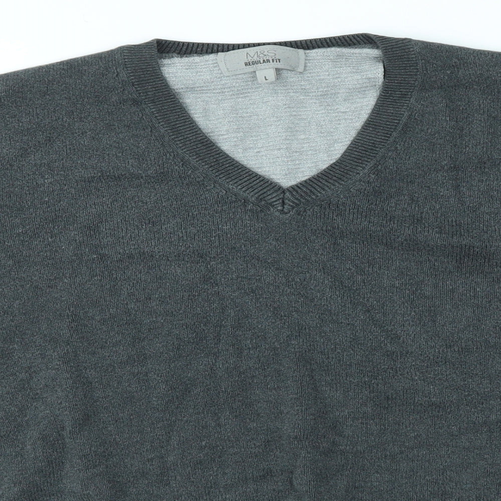 M&S Mens Grey   Pullover Jumper Size L