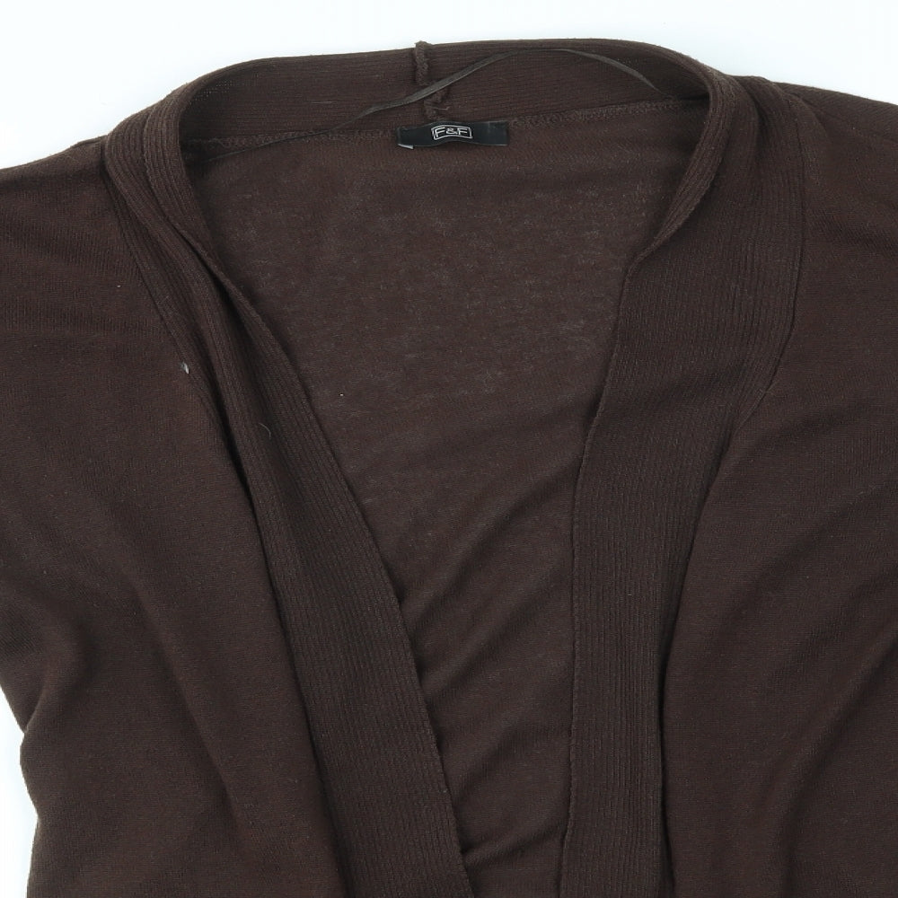F&F Womens Brown   Cardigan Jumper Size 14