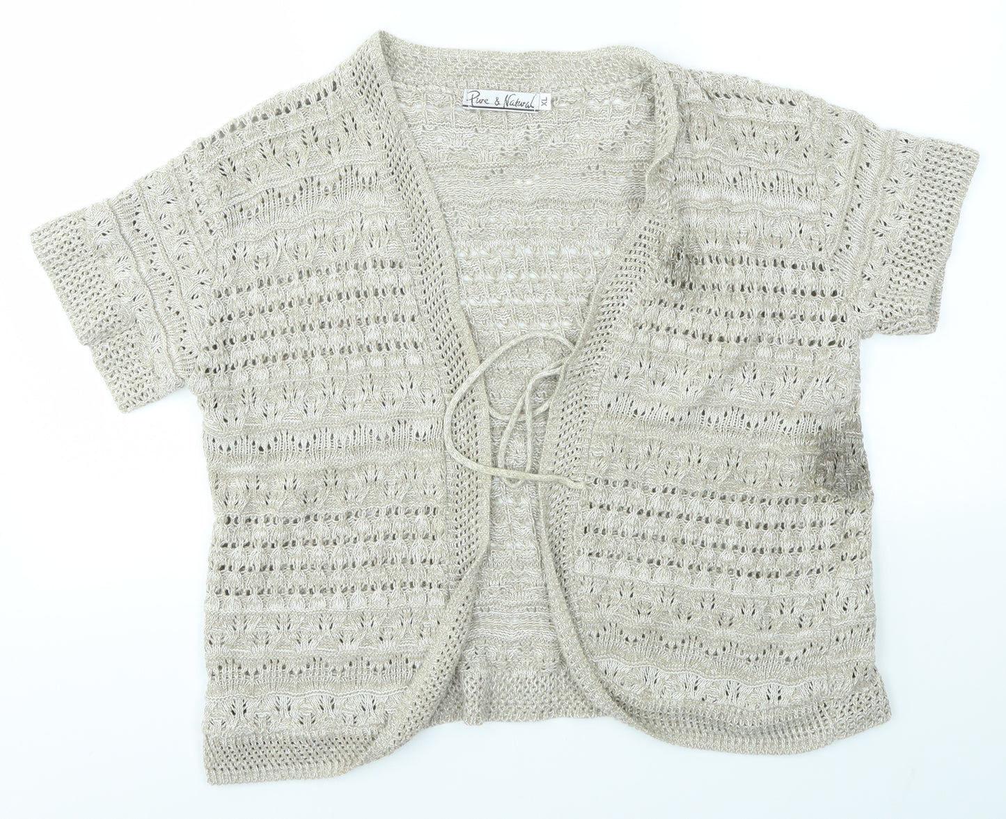 PURE & NATURAL Womens Brown   Cardigan Jumper Size XL