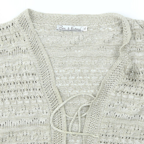 PURE & NATURAL Womens Brown   Cardigan Jumper Size XL