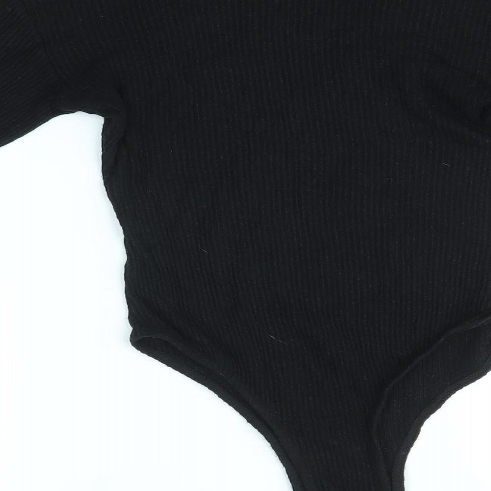 PRETTYLITTLETHING Womens Black   Bodysuit One-Piece Size 8
