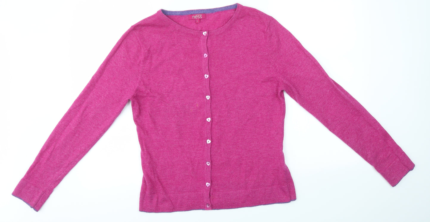 Ness Womens Pink   Cardigan Jumper Size L