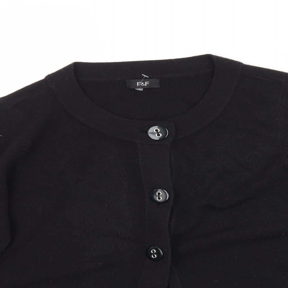 F&F Womens Black  Knit Cardigan Jumper Size 14