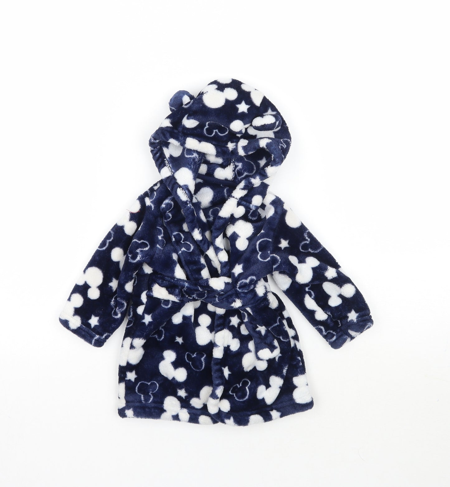 George Baby Blue Solid   Robe Size 3-6 Months  - Mickey Mouse Print
