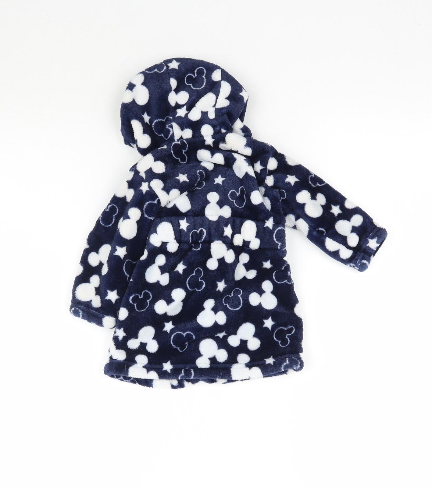 George Baby Blue Solid   Robe Size 3-6 Months  - Mickey Mouse Print