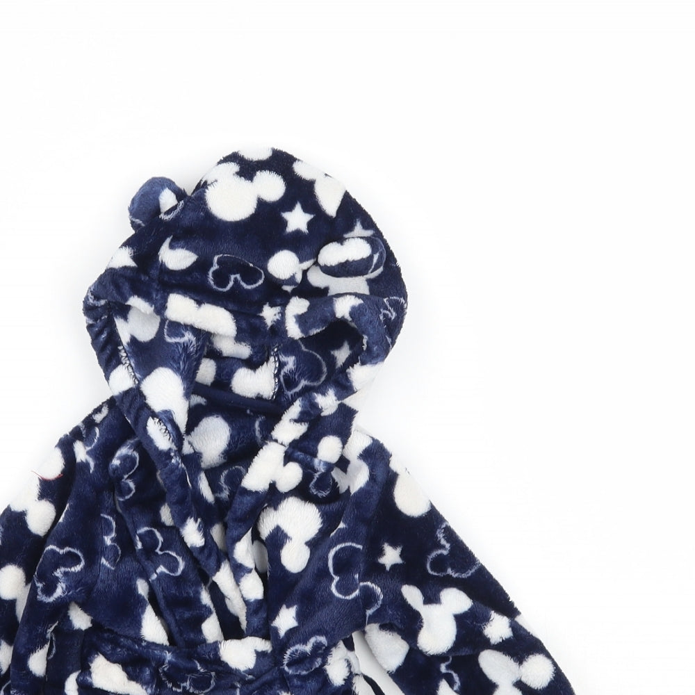 George Baby Blue Solid   Robe Size 3-6 Months  - Mickey Mouse Print