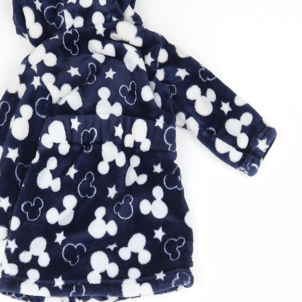George Baby Blue Solid   Robe Size 3-6 Months  - Mickey Mouse Print