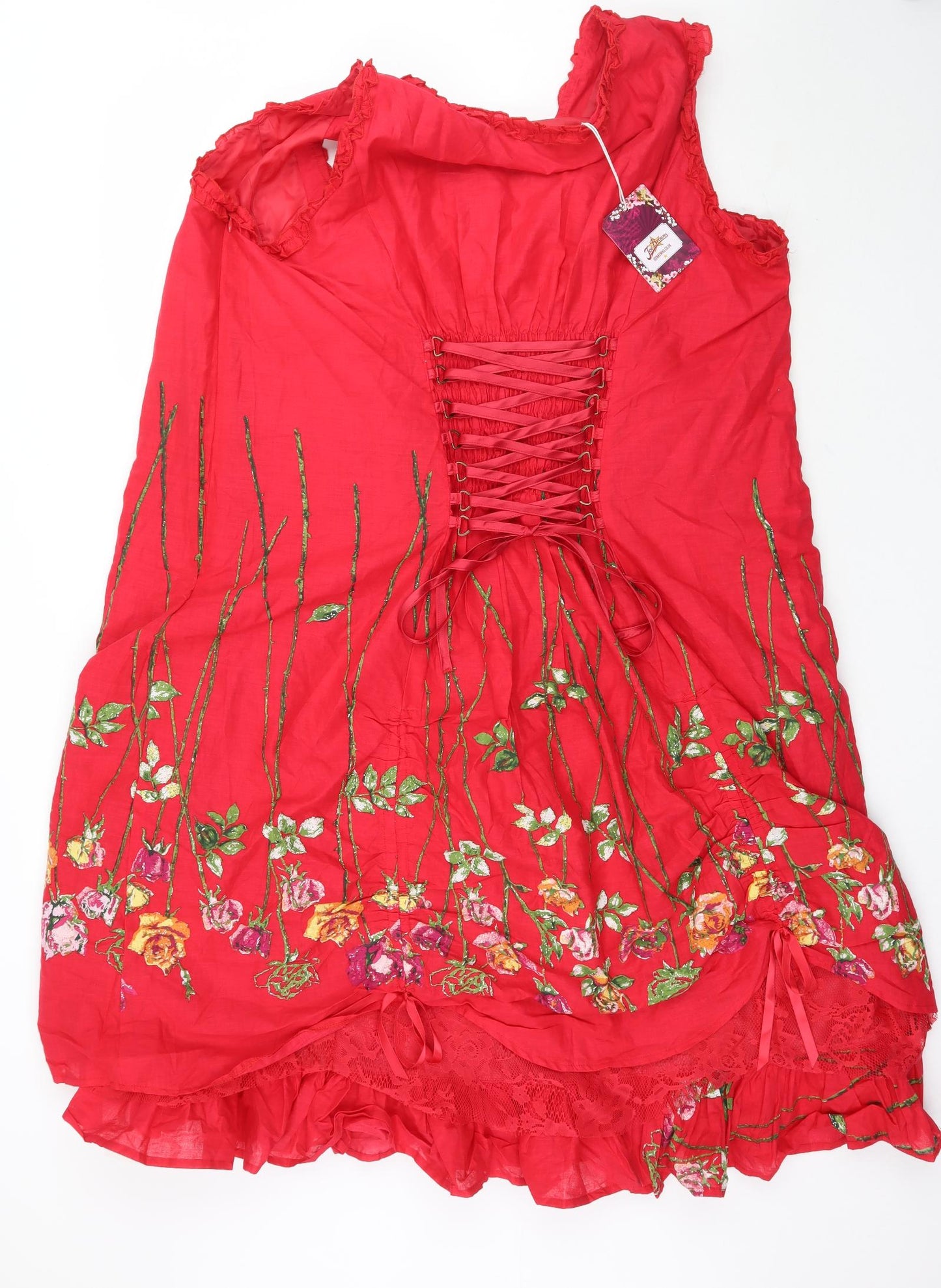 Joe Browns Womens Red Floral  A-Line  Size 26