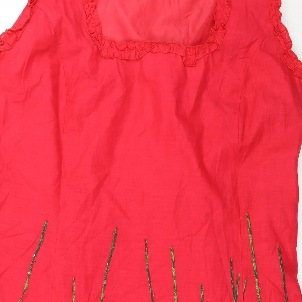 Joe Browns Womens Red Floral  A-Line  Size 26