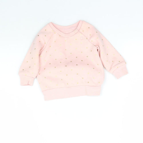Primark Girls Pink   Pullover Jumper Size 3-6 Months  - Star Pattern Sweatshirt