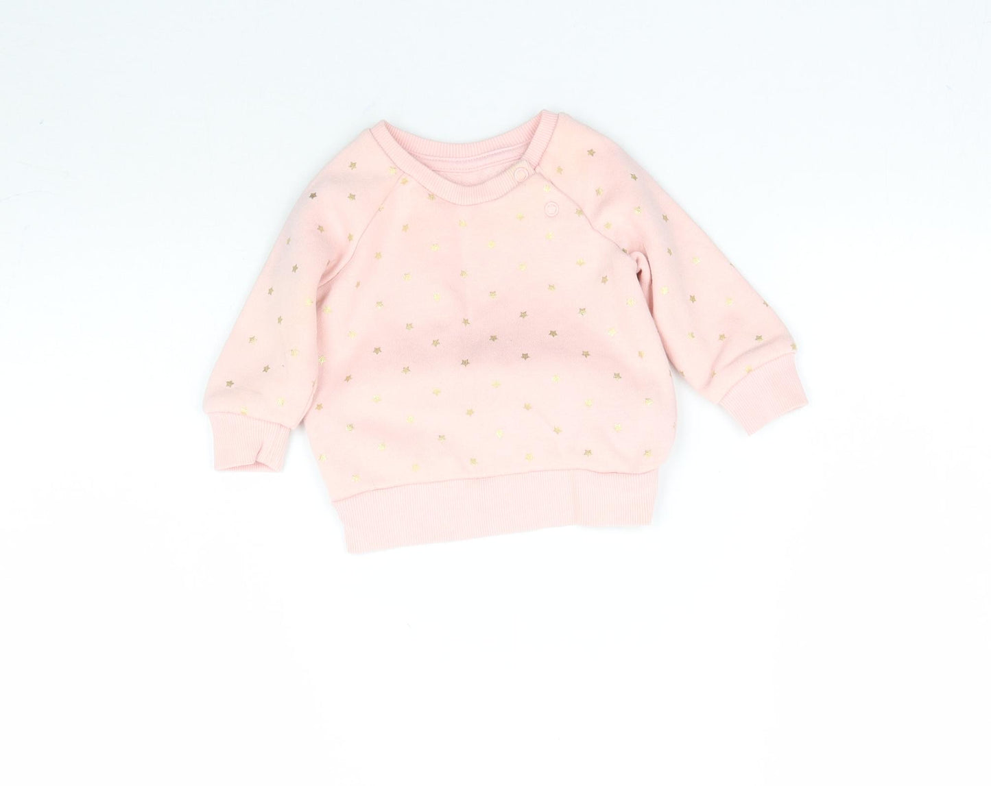 Primark Girls Pink   Pullover Jumper Size 3-6 Months  - Star Pattern Sweatshirt