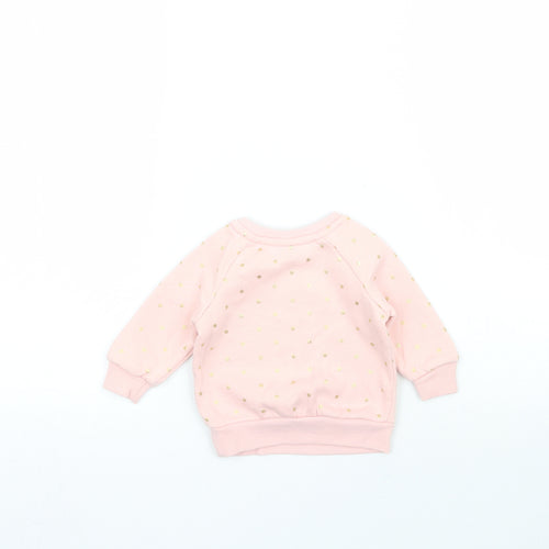 Primark Girls Pink   Pullover Jumper Size 3-6 Months  - Star Pattern Sweatshirt