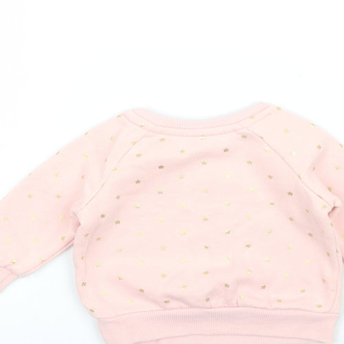 Primark Girls Pink   Pullover Jumper Size 3-6 Months  - Star Pattern Sweatshirt