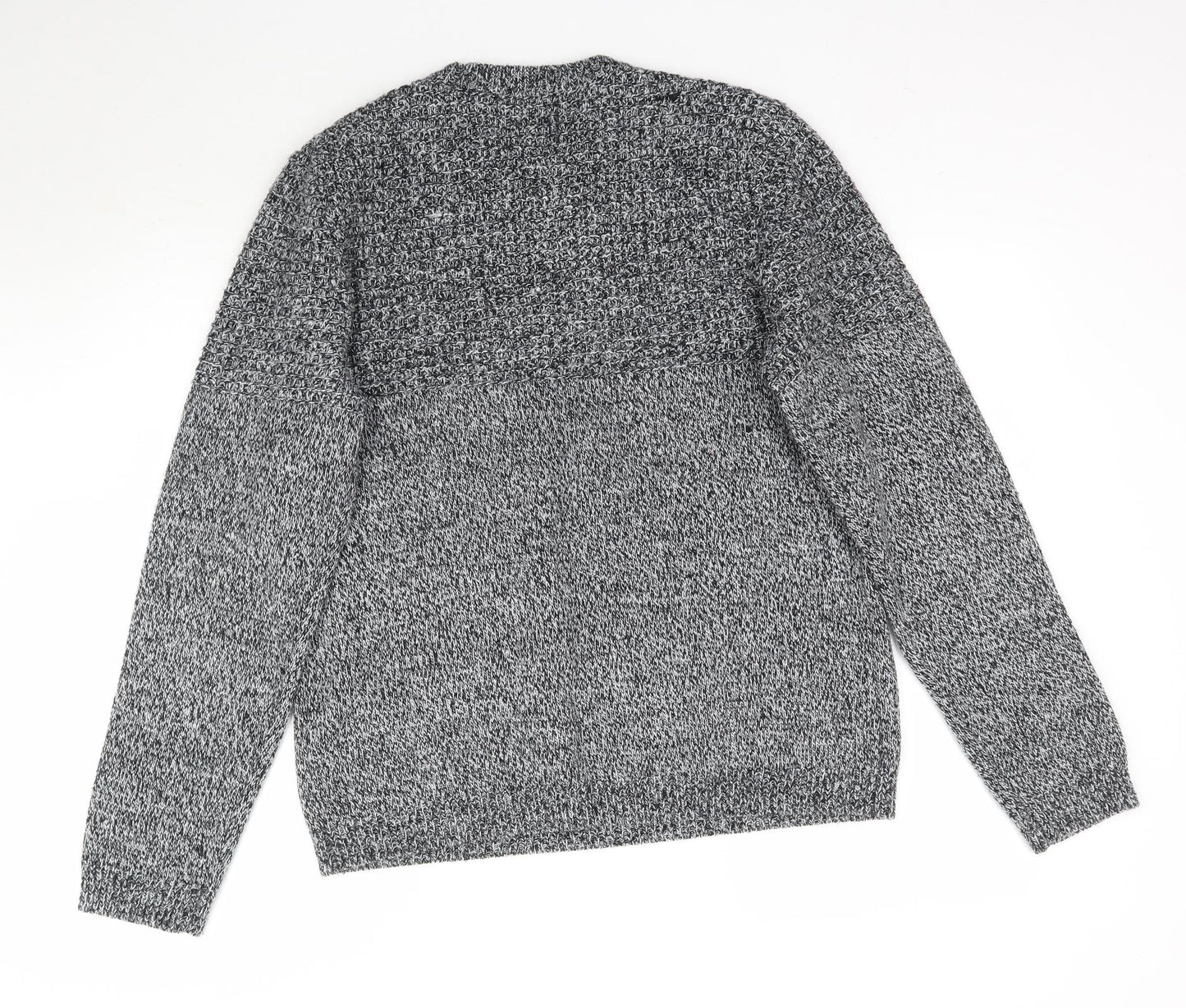 Topman Mens Grey  Knit Pullover Jumper Size L
