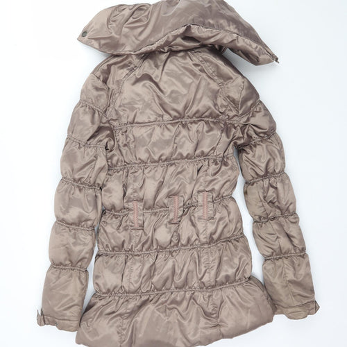 Philosophy Blues Original Womens Brown   Puffer Jacket Coat Size 8  - Shiny Taupe Colour