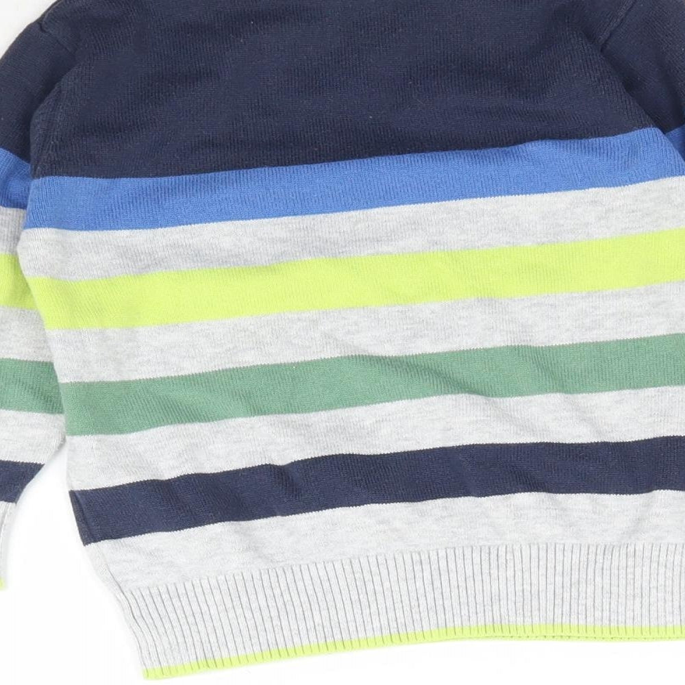 George Boys Multicoloured Striped Knit Pullover Jumper Size 2-3 Years