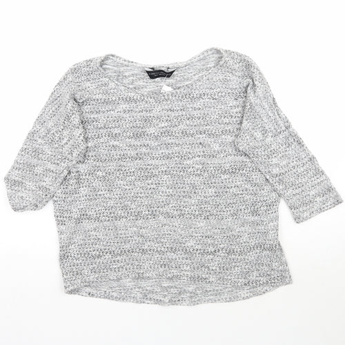 Dorothy Perkins Womens Grey  Knit Pullover Jumper Size 12